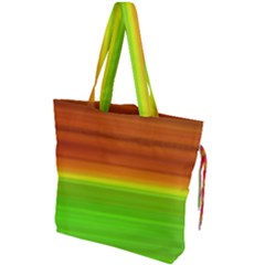 Orange And Green Blur Abstract Print Drawstring Tote Bag