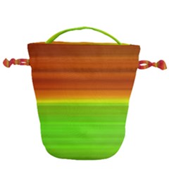 Orange And Green Blur Abstract Print Drawstring Bucket Bag