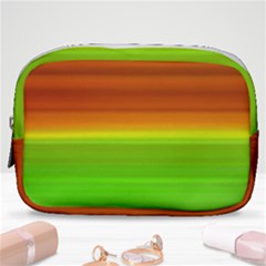 Orange And Green Blur Abstract Print Make Up Pouch (small) by dflcprintsclothing