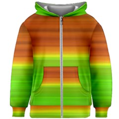 Orange And Green Blur Abstract Print Kids  Zipper Hoodie Without Drawstring by dflcprintsclothing