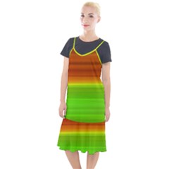 Orange And Green Blur Abstract Print Camis Fishtail Dress by dflcprintsclothing