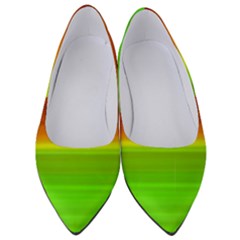 Orange And Green Blur Abstract Print Women s Low Heels