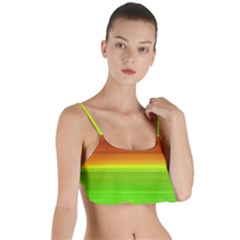 Orange And Green Blur Abstract Print Layered Top Bikini Top  by dflcprintsclothing