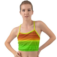 Orange And Green Blur Abstract Print Mini Tank Bikini Top by dflcprintsclothing