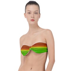 Orange And Green Blur Abstract Print Classic Bandeau Bikini Top  by dflcprintsclothing