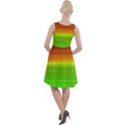 Orange And Green Blur Abstract Print Knee Length Skater Dress View2