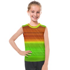 Orange And Green Blur Abstract Print Kids  Mesh Tank Top by dflcprintsclothing