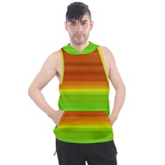 Orange And Green Blur Abstract Print Men s Sleeveless Hoodie by dflcprintsclothing