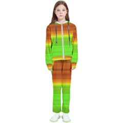 Orange And Green Blur Abstract Print Kids  Tracksuit by dflcprintsclothing