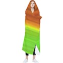 Orange And Green Blur Abstract Print Wearable Blanket View1