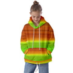 Orange And Green Blur Abstract Print Kids  Oversized Hoodie by dflcprintsclothing