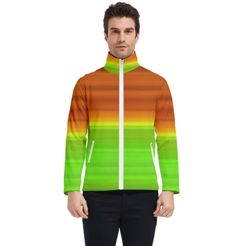 Orange And Green Blur Abstract Print Men s Bomber Jacket by dflcprintsclothing