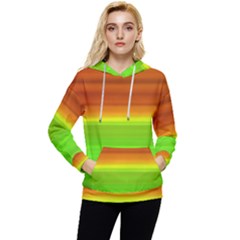 Orange And Green Blur Abstract Print Women s Lightweight Drawstring Hoodie by dflcprintsclothing