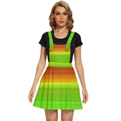 Orange And Green Blur Abstract Print Apron Dress by dflcprintsclothing