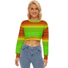 Orange And Green Blur Abstract Print Lightweight Long Sleeve Sweatshirt by dflcprintsclothing