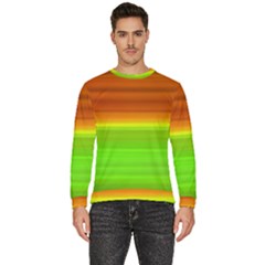 Orange And Green Blur Abstract Print Men s Fleece Sweatshirt by dflcprintsclothing