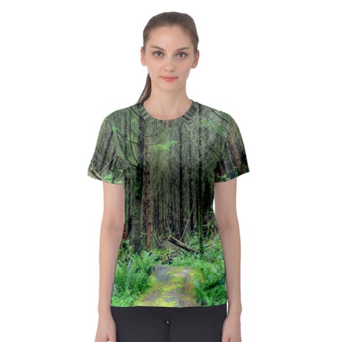 Forest Woods Nature Landscape Tree Women s Sport Mesh Tee by Celenk