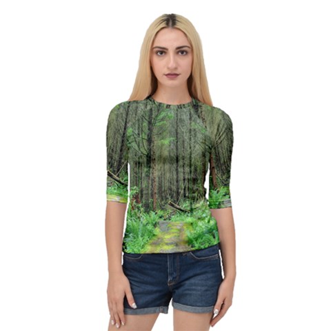 Forest Woods Nature Landscape Tree Quarter Sleeve Raglan Tee by Celenk