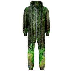 Forest Woods Nature Landscape Tree Hooded Jumpsuit (men) by Celenk