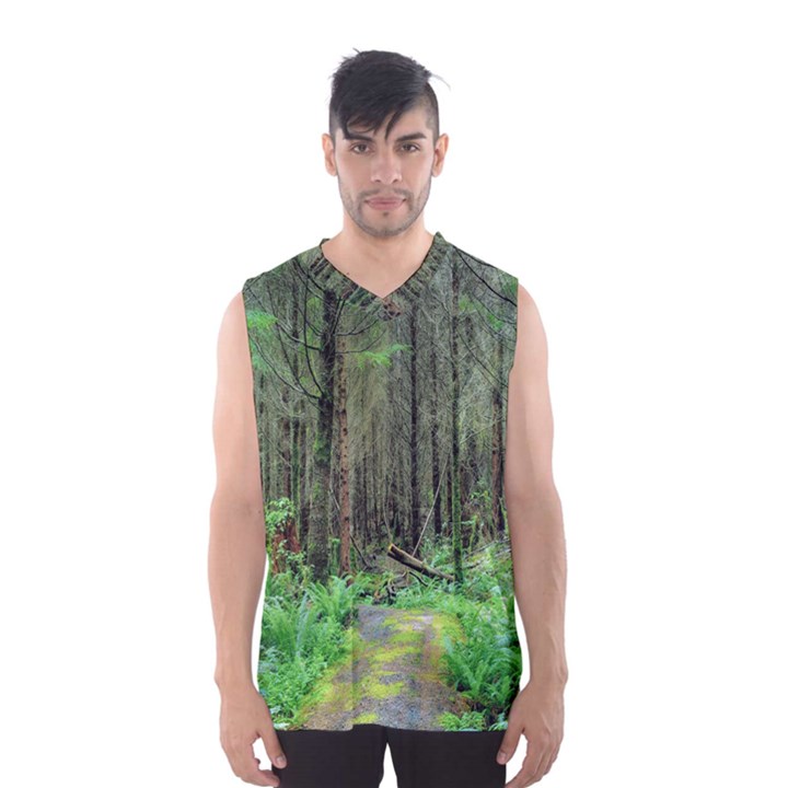 Forest Woods Nature Landscape Tree Men s Basketball Tank Top