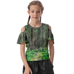 Forest Woods Nature Landscape Tree Kids  Butterfly Cutout Tee by Celenk