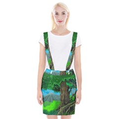 Green Forest Tropical Jungle Tree Wood Nature Braces Suspender Skirt by Wegoenart