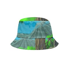 Green Forest Tropical Jungle Tree Wood Nature Bucket Hat (kids) by Wegoenart