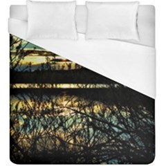 Forest Sunset Dusk Reflection Duvet Cover (king Size) by Wegoenart