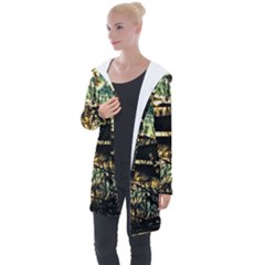 Forest Sunset Dusk Reflection Longline Hooded Cardigan by Wegoenart