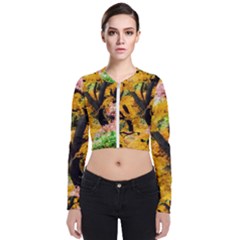 Japan Garden Color Tree Zen Long Sleeve Zip Up Bomber Jacket by Wegoenart