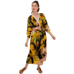 Japan Garden Color Tree Zen Grecian Style  Maxi Dress by Wegoenart