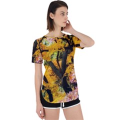 Japan Garden Color Tree Zen Perpetual Short Sleeve T-shirt by Wegoenart