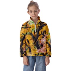 Japan Garden Color Tree Zen Kids  Half Zip Hoodie by Wegoenart