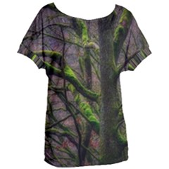 Tree Moss Forest Bark Wood Trunk Women s Oversized Tee by Wegoenart