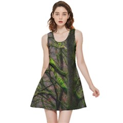 Tree Moss Forest Bark Wood Trunk Inside Out Reversible Sleeveless Dress by Wegoenart