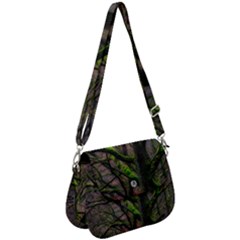 Tree Moss Forest Bark Wood Trunk Saddle Handbag by Wegoenart