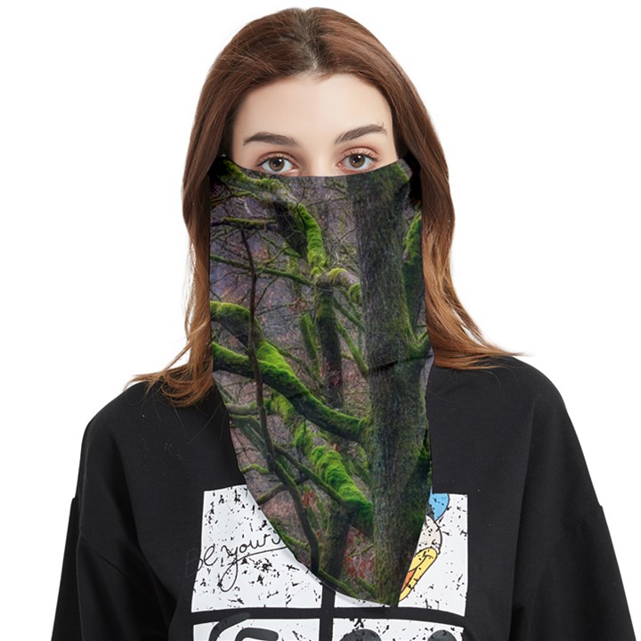 Tree Moss Forest Bark Wood Trunk Face Covering Bandana (Triangle)