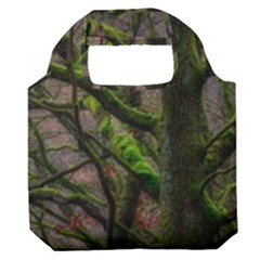 Tree Moss Forest Bark Wood Trunk Premium Foldable Grocery Recycle Bag by Wegoenart