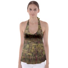 Landscape Jungle Reflection Nature Babydoll Tankini Top by Wegoenart