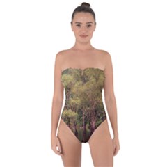 Landscape Jungle Reflection Nature Tie Back One Piece Swimsuit by Wegoenart