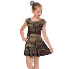 Landscape Jungle Reflection Nature Kids  Cap Sleeve Dress by Wegoenart