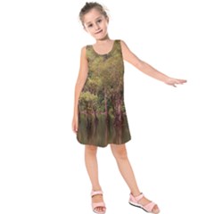 Landscape Jungle Reflection Nature Kids  Sleeveless Dress by Wegoenart