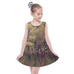 Landscape Jungle Reflection Nature Kids  Summer Dress by Wegoenart