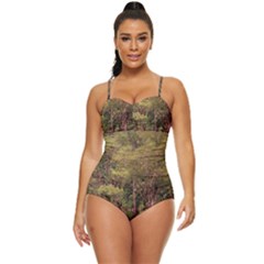 Landscape Jungle Reflection Nature Retro Full Coverage Swimsuit by Wegoenart