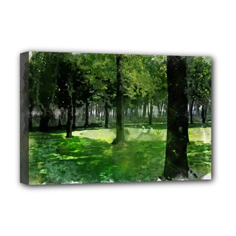 Beeches Trees Tree Lawn Forest Nature Deluxe Canvas 18  X 12  (stretched) by Wegoenart