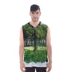 Beeches Trees Tree Lawn Forest Nature Men s Basketball Tank Top by Wegoenart