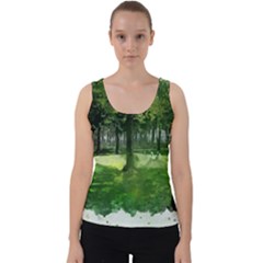 Beeches Trees Tree Lawn Forest Nature Velvet Tank Top by Wegoenart