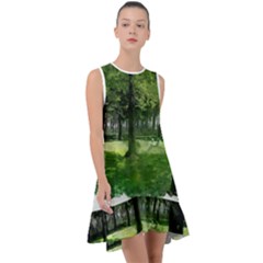 Beeches Trees Tree Lawn Forest Nature Frill Swing Dress by Wegoenart