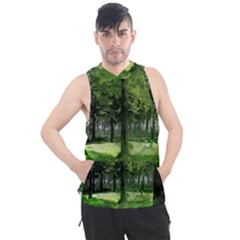 Beeches Trees Tree Lawn Forest Nature Men s Sleeveless Hoodie by Wegoenart