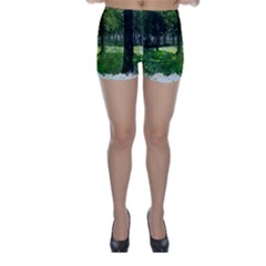 Beeches Trees Tree Lawn Forest Nature Skinny Shorts by Wegoenart